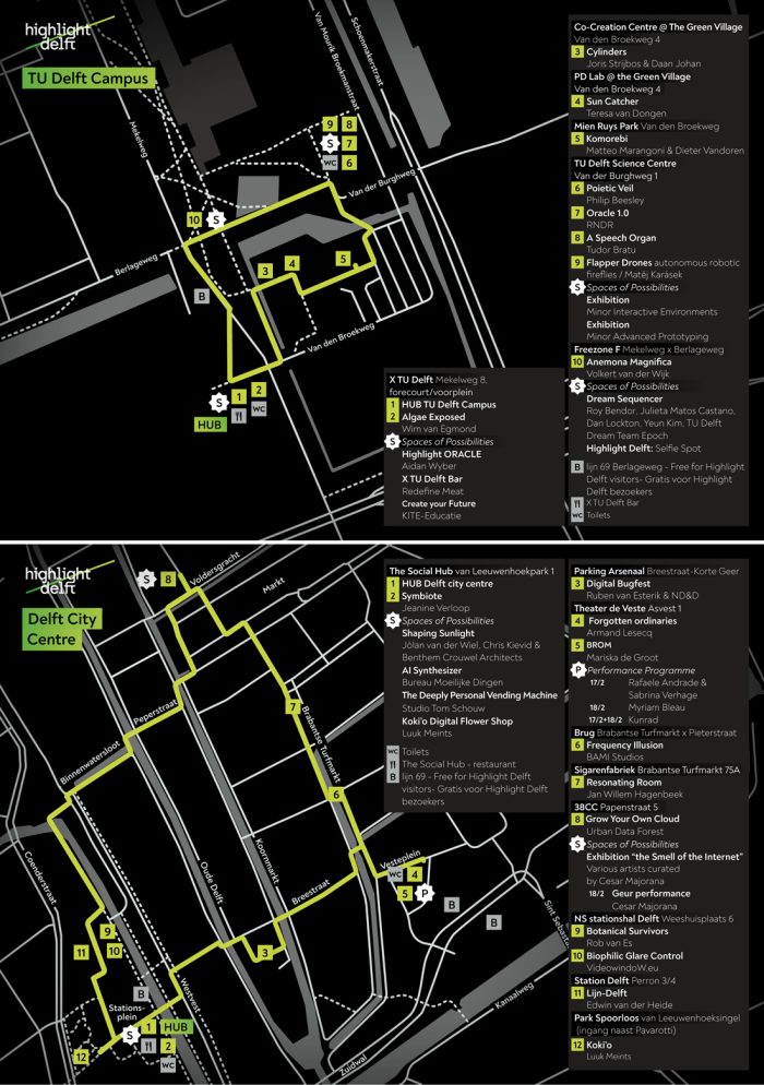Routekaart - Map Highlight Delft 2023